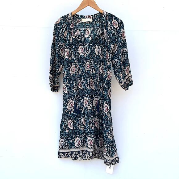 Natalie Martin Stevie Mini Dress Short Vintage Flowers Turquoise Small Green - Picture 3 of 10